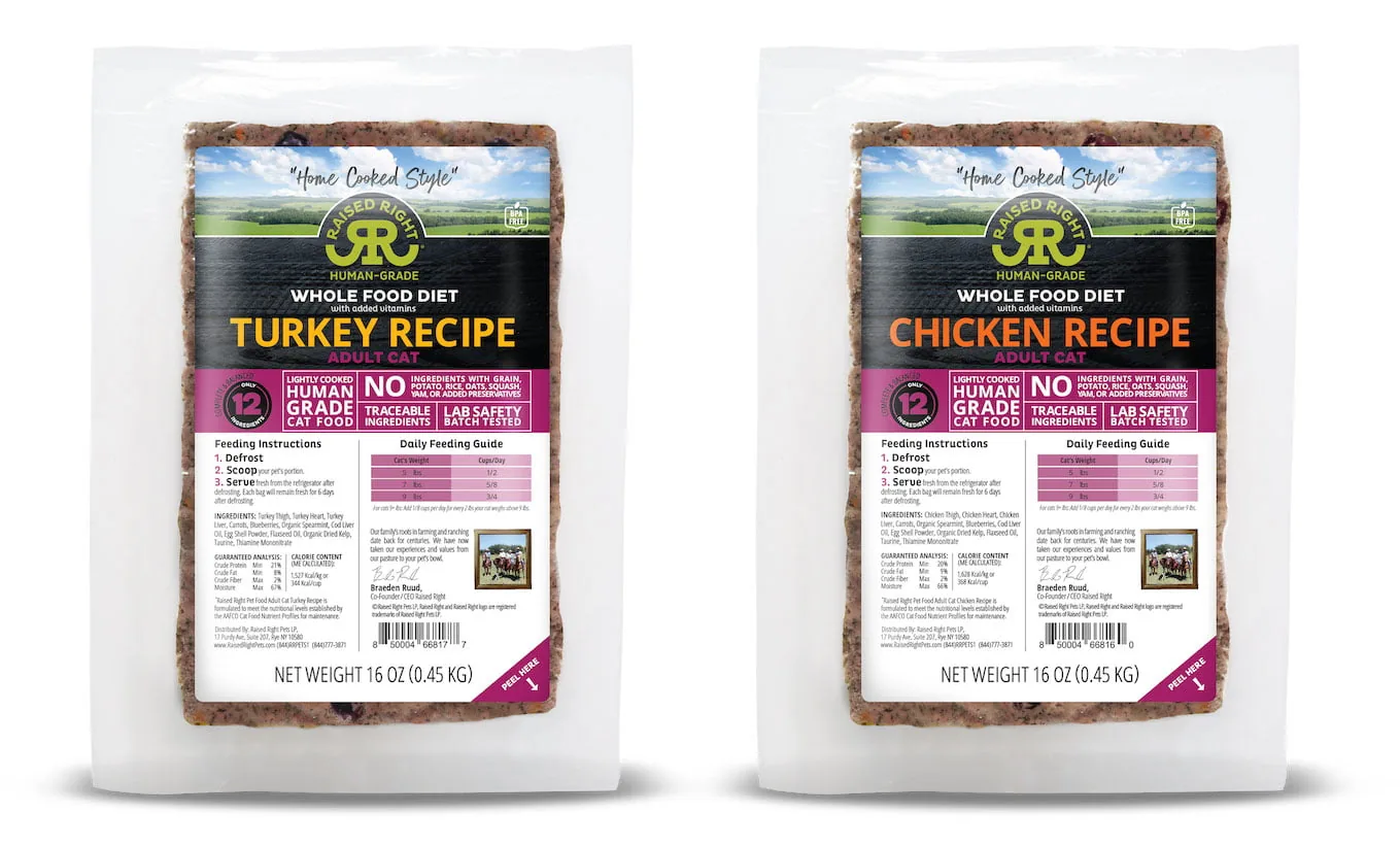 Raised Right Human-Grade Cat Food 16-Bag Box