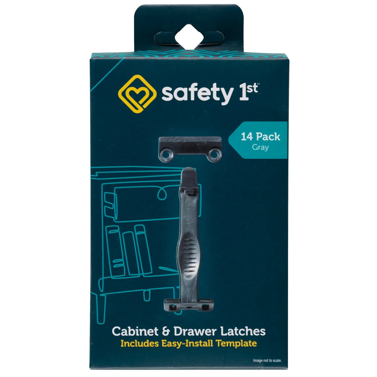 Safety 1st Cabinet & Drawer Latches — Gray (14 Pack)