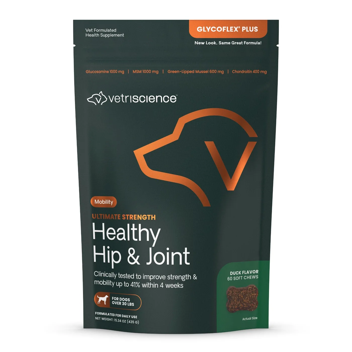 VetriScience Ultimate Strength Healthy Hip & Joint — 60 Duck Chews (formerly GlycoFlex Plus)