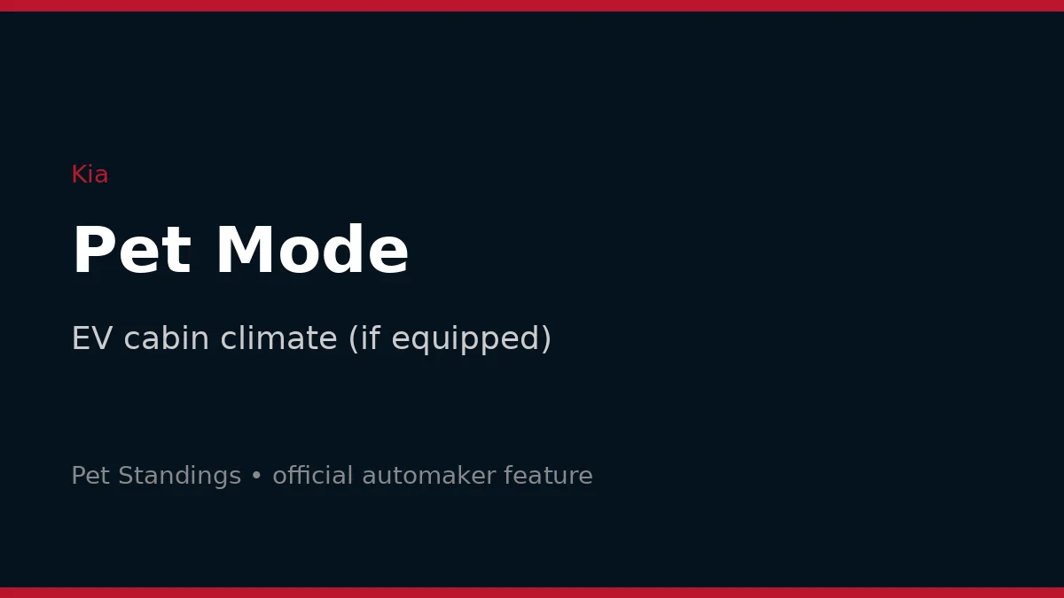 Kia Pet Mode (if equipped)